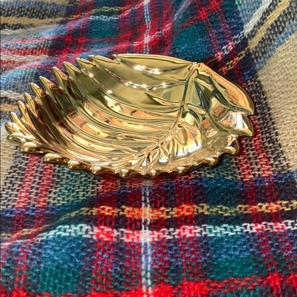 Opalhouse Accents Opalhouse Indo Chic Electroplated Gold Leaf Dish
